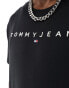 Фото #2 товара Tommy Jeans regular linear logo t-shirt in black