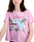 ფოტო #3 პროდუქტის Juniors' Cotton California Crewneck Tee