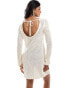 & Other Stories crochet knitted mini dress with scoop back in white