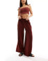 Фото #1 товара ASOS DESIGN shirred waist wide leg trouser in rust