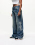 Good For Nothing wide leg jeans with butterfly stamp detail in blue