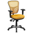 Фото #4 товара Mid-Back Yellow-Orange Mesh Multifunction Executive Swivel Chair With Adjustable Arms
