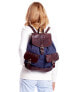 Фото #2 товара Женский рюкзак с карманами  текстильный, кожа, внутренний карман на молнии, внешние карманы на магните  Factory Price синий
