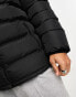 Threadbare puffer jacket with hood in black