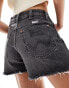 Wrangler cowboy denim shorts in washed black