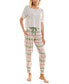 Фото #1 товара Women's Printed Drawstring Jogger Pajama Pants