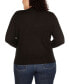 Фото #2 товара Black Label Plus Size Crewneck Embellished Zip Cardigan Sweater