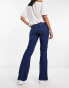 Фото #2 товара Pimkie high waisted belted flared jeans in dark blue