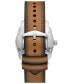 Men's Machine Brown Leather Strap Watch 42mm