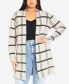 Фото #1 товара Plus Size Emily Check Shrug On Coatigan Sweater