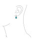 7CT Style Halo Aqua Cubic Zirconia CZ Formal Huggie Snap Hinge Dangle Drop Teardrop Earrings smaid Rhodium Plated Голубой - фото #2