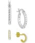 ფოტო #1 პროდუქტის 2-Pc. Set Crystal Hoop Earrings in Silver-Plate & Gold-Plate