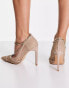 Фото #2 товара River Island mesh detail chain court shoe in beige