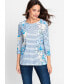 Фото #1 товара Women's 100% Cotton 3/4 Sleeve Multi-Print T-Shirt