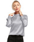 Фото #1 товара Women's Stand Collar Long Sleeves Silk Blouse