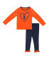 ფოტო #1 პროდუქტის Girls Toddler Orange, Navy Illinois Fighting Illini Onstage Long Sleeve T-shirt and Leggings Set