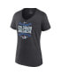 Фото #3 товара Women's Heathered Charcoal Colorado Avalanche 2022 Stanley Cup Champions Roster V-Neck T-shirt