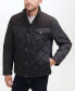 Men's Mixed Media Diamond Quilt with Faux Sherpa Lining Coat