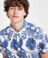 ფოტო #3 პროდუქტის Men's Island Tropical Botanical-Print Button-Down Linen Shirt