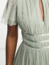 Anaya Bridesmaid ribbon waist midaxi dress in sage