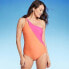 Фото #1 товара Lands' End Women's UPF 50 Full Coverage Tummy Control One Shoulder One Piece