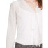 Tommy Hilfiger Women's Long Sleeve Tie front Sheer Blouse White M