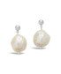 Women's Large Baroque Pearl Drop Stud Earrings