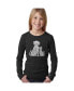 ფოტო #1 პროდუქტის Big Girl's Word Art Long Sleeve T-Shirt - Dogs and Cats