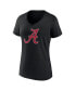 Фото #3 товара Women's Black Alabama Crimson Tide Evergreen Logo V-Neck T-shirt
