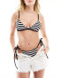 Фото #2 товара ASOS DESIGN mix & match triangle bikini top in mono stripe