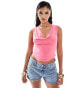 ASOS DESIGN cowl neck backless top in bright pink