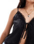 Vero Moda Aware tie front cami top with lace detail in black