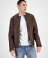 Фото #1 товара Men's Jameson Regular-Fit Faux-Leather Moto Jacket, Created for Macy's