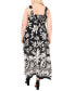 Фото #2 товара Plus Size Printed Square-Neck Smocked-Back Maxi Dress