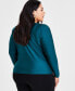 ფოტო #2 პროდუქტის Trendy Plus Size Long-Sleeve Cowlneck Top, Created for Macy's