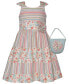 ფოტო #1 პროდუქტის Toddler Girls Sleeveless Seersucker and Cotton Print Dress and Matching Bag