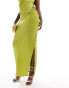 Kaiia textured column maxi skirt co-ord in lime