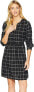 Фото #1 товара Mod-O-Doc 256283 Womens Long Sleeve Flannel Plaid Dress Black Size Medium