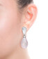 ფოტო #2 პროდუქტის Mother of Pearl and Rose Quartz 21x25mm Drop Earrings in Sterling Silver