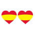 Hаклейки флаг Испания (2 uds) Сердце