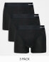 Jack & Jones 3 pack trunks in bamboo black