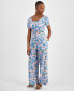 Petite High Rise Printed Wide Leg Pants, Created for Macy's
