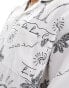 Фото #3 товара The Couture Club palm print embroidery shirt in white