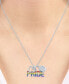 ფოტო #2 პროდუქტის Diamond Accented Disc, Heart & PRIDE Pendant Necklace in Sterling Silver, 16" + 4" extender