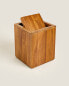 Square wooden bathroom wastepaper bin