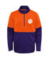 ფოტო #3 პროდუქტის Big Boys Purple, Orange Clemson Tigers Quick Snap Spine Print Quarter-Zip Jacket