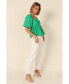 ფოტო #4 პროდუქტის Women's Joanna Puff Sleeve Peplum Top