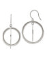 ფოტო #1 პროდუქტის Stainless Steel Polished Circles Dangle Shepherd Hook Earring
