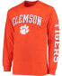 Men's Orange Clemson Tigers Distressed Arch Over Logo Long Sleeve Hit T-shirt