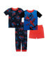 ფოტო #1 პროდუქტის Big Boys Marvel Cotton 4 Piece Pajama Set